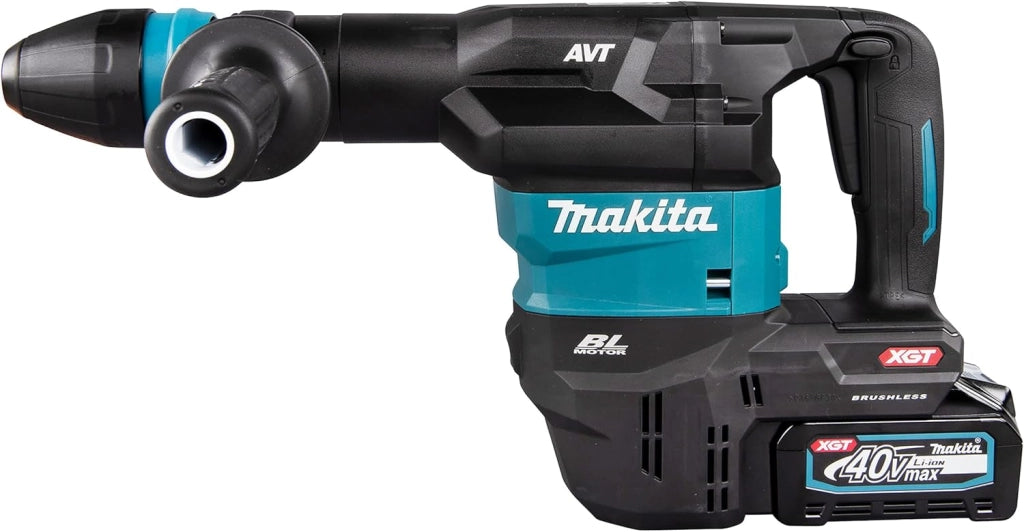Makita HM001GM201 - Martello a batteria 40 V max. / 4,0 Ah, 2 batterie + caricatore in valigetta con adattatore radio AWS WUT01