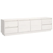 Mobile Porta TV-Credenza TV Bianco 176x37x47,5 cm in Legno Massello di Pino