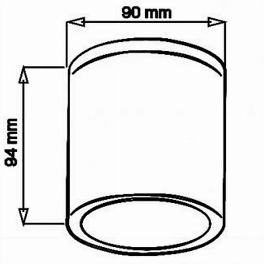 Trade Shop - Applique Da Soffitto A Cilindro Esterno Moderno Lampada Plafoniera Gu10 Ip54 H94 - Nero
