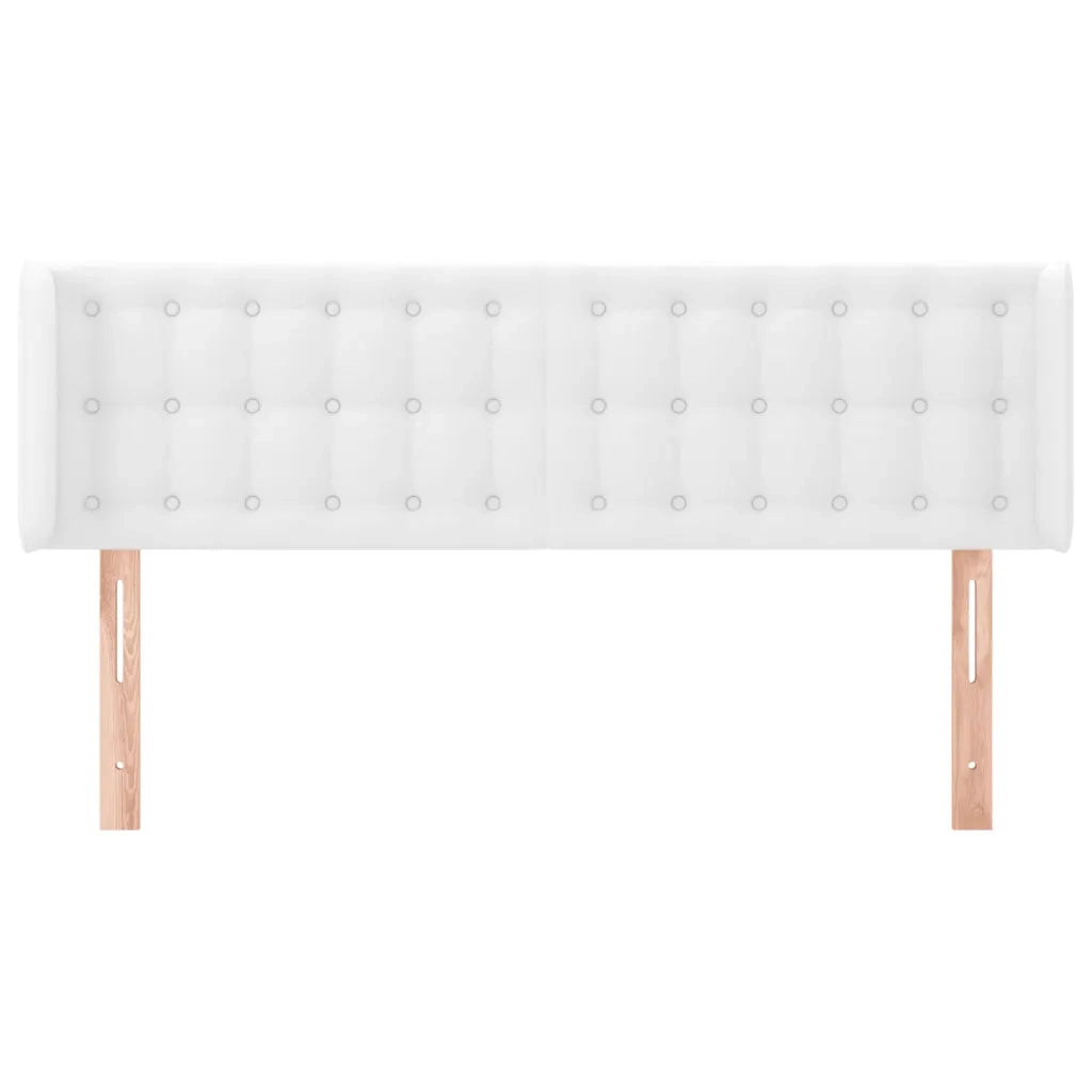 Testiera | Testata ad Orecchio Bianca 147x16x78/88 cm in Similpelle