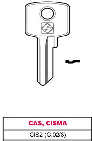 chiave ottone cis2 (g.vac 3) cas, cisma cod:ferx.vit30369