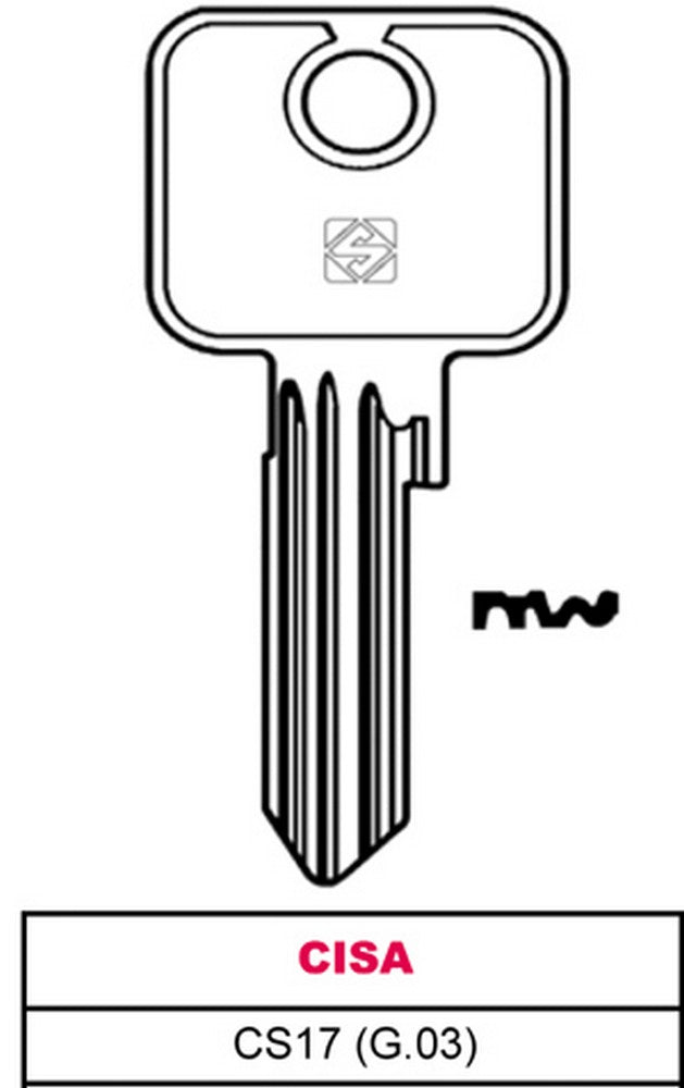 chiave ottone cs17 (g.vad 0) cisa cod:ferx.vit30333
