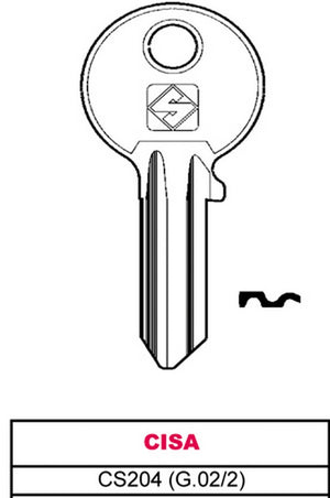 chiave ottone cs204 (g.vac 2) cisa cod:ferx.vit11635