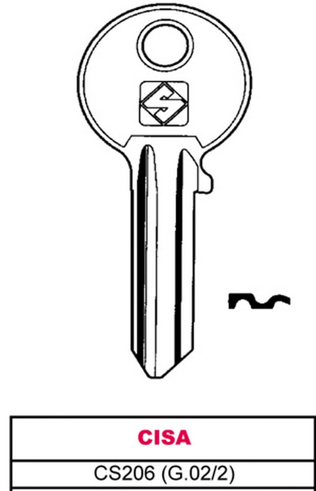 chiave ottone cs206 (g.vac 2) cisa cod:ferx.vit11656