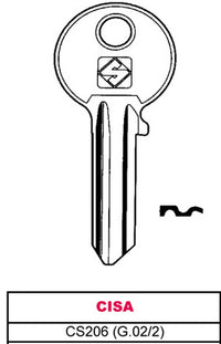 chiave ottone cs206 (g.vac 2) cisa cod:ferx.vit11656