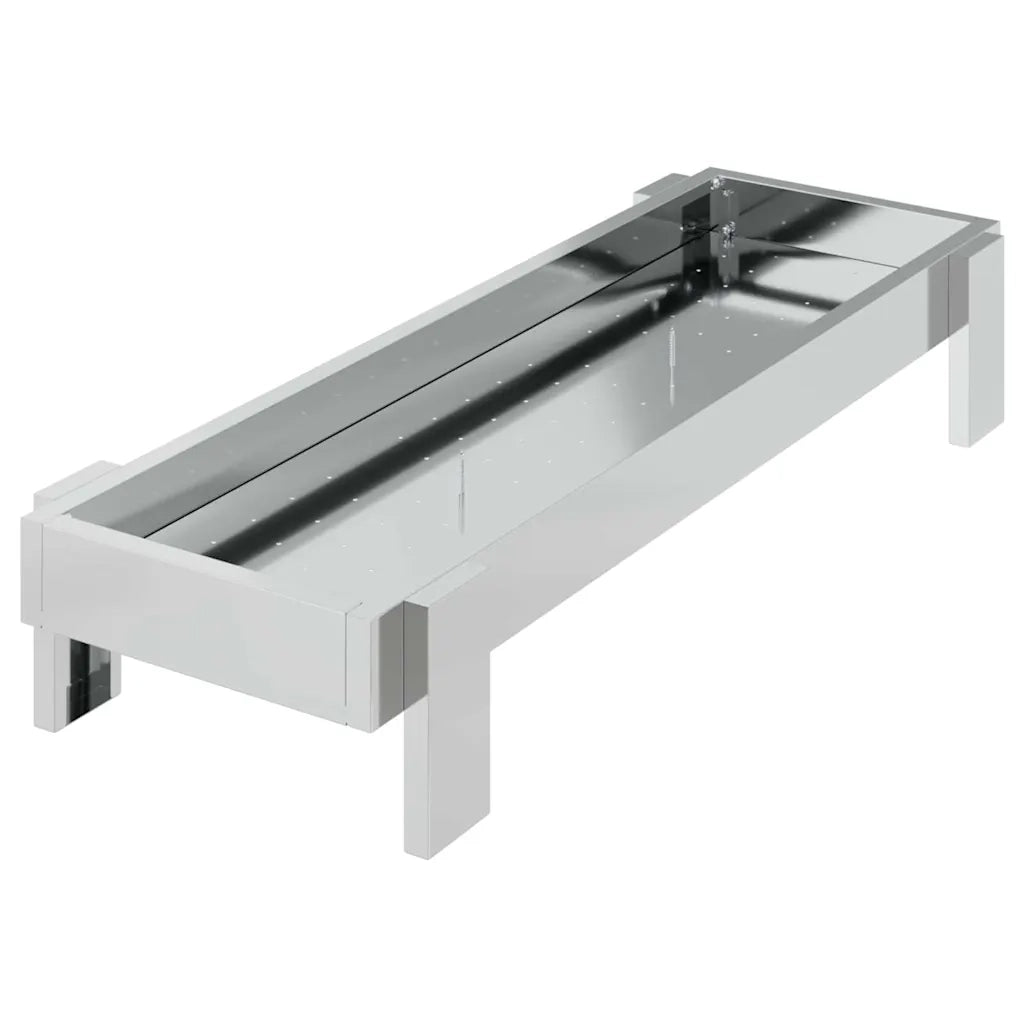 Mangiatoia per polli Argento 80 x 28 x 13.5 cm Acciaio zincato CFW5925831
