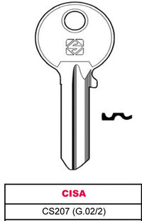 chiave ottone cs207 (g.vac 2) cisa cod:ferx.vit11663