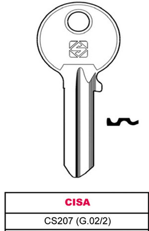chiave ottone cs207 (g.vac 2) cisa cod:ferx.vit11663