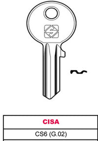 chiave ottone cs6 (g.vac 0) cisa cod:ferx.vit15219