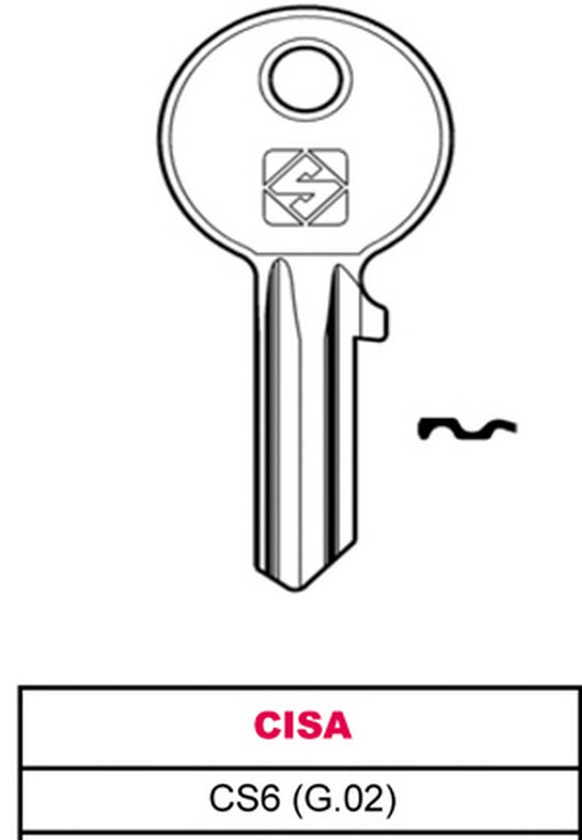chiave ottone cs6 (g.vac 0) cisa cod:ferx.vit15219