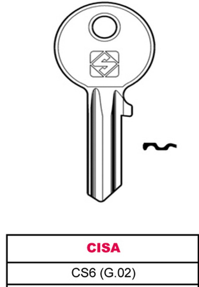 chiave ottone cs6 (g.vac 0) cisa cod:ferx.vit15219