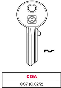 chiave ottone cs7 (g.vac 2) cisa cod:ferx.vit11670