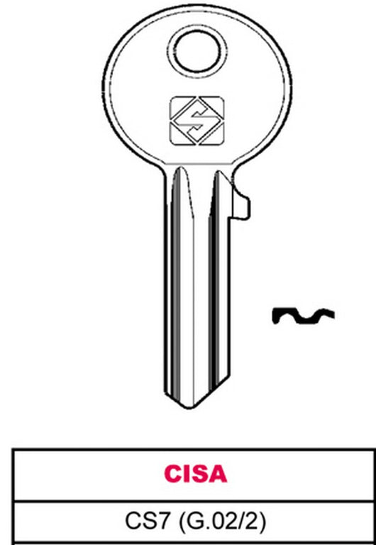 chiave ottone cs7 (g.vac 2) cisa cod:ferx.vit11670
