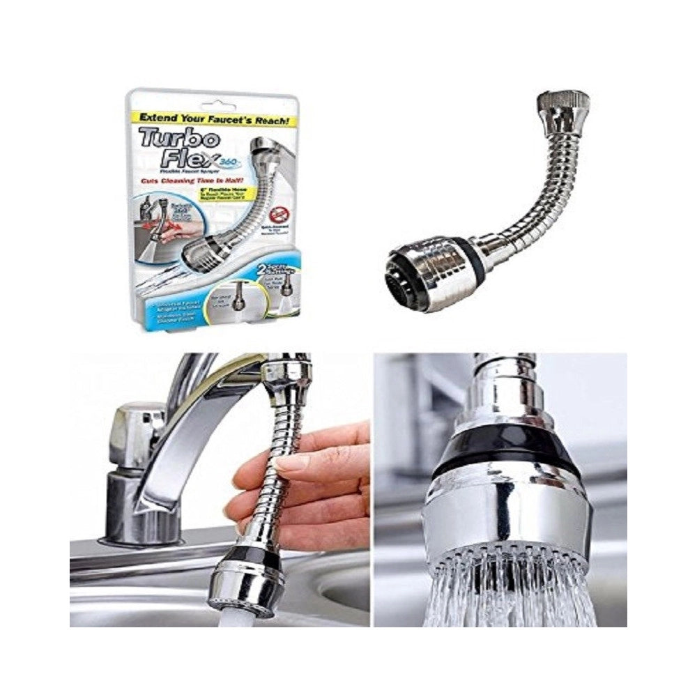 Trade Shop - Doccetta Lunga Snodabile Turbo Flex 360° Tubo Flessibile Con Filtro Per Miscelatore -