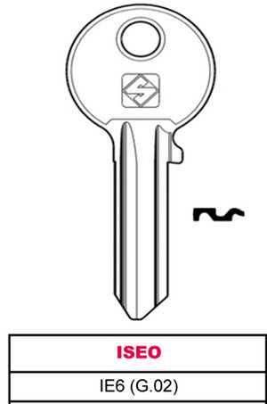 chiave ottone ie6 (g.vac 3) iseo cod:ferx.vit30345