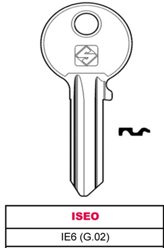 chiave ottone ie6 (g.vac 3) iseo cod:ferx.vit30345