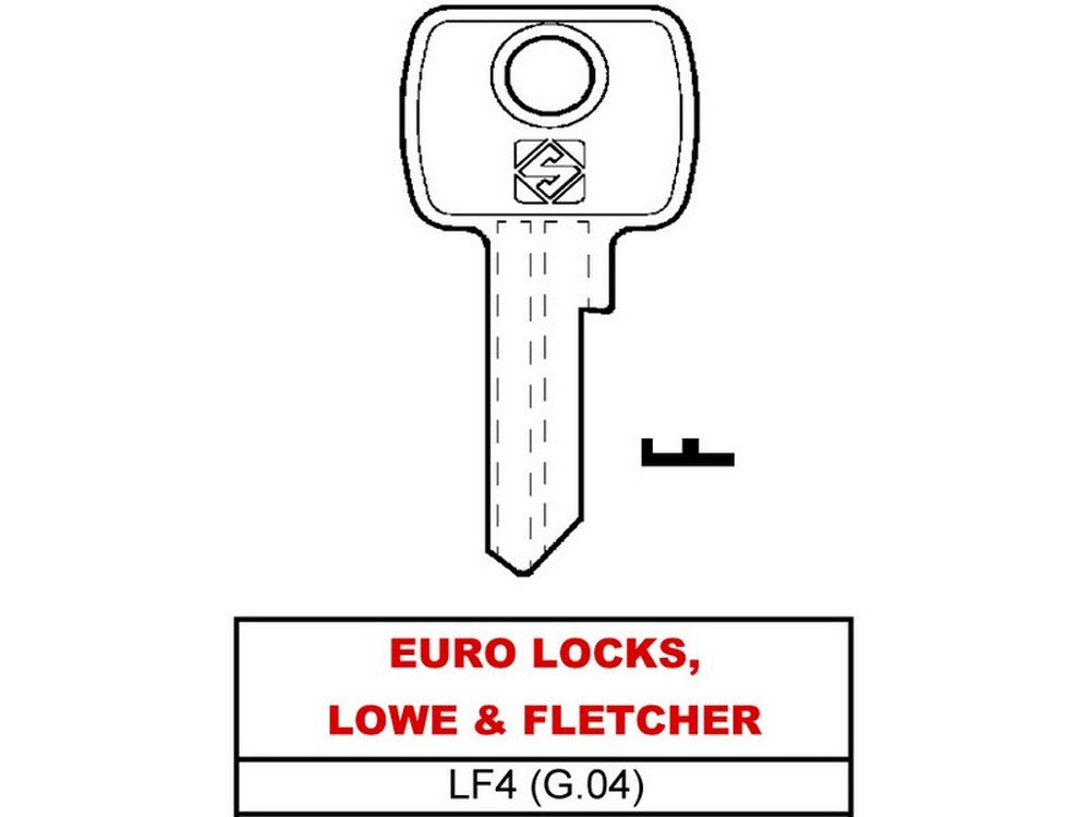 chiave ottone lf4 (g.vae 0) euro locks, lowe & fletcher cod:ferx.vit28579