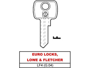 chiave ottone lf4 (g.vae 0) euro locks, lowe & fletcher cod:ferx.vit28579