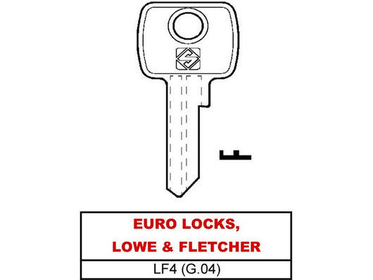 chiave ottone lf4 (g.vae 0) euro locks, lowe & fletcher cod:ferx.vit28579