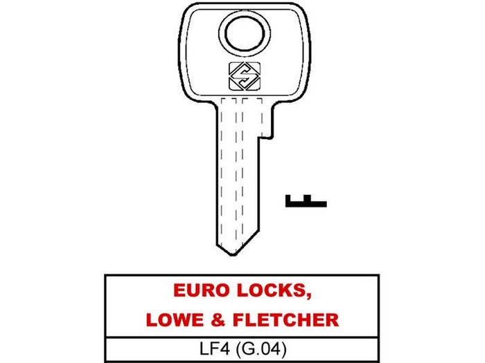chiave ottone lf4 (g.vae 0) euro locks, lowe & fletcher cod:ferx.vit28579