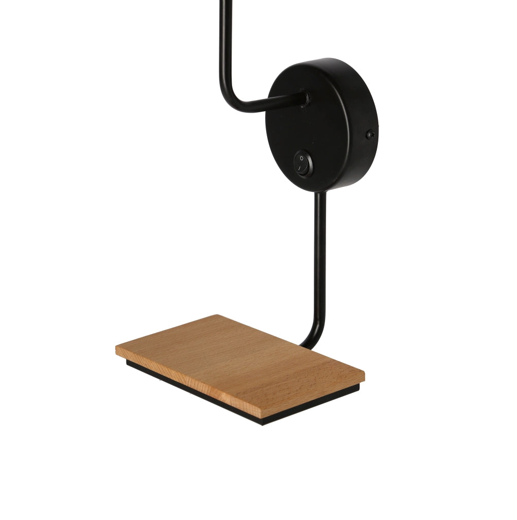 Applique da parete Keto 1xE14 nera legno Candellux