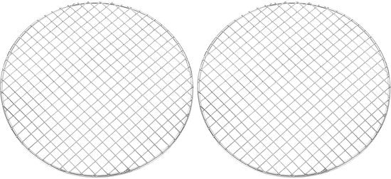 Due griglie rotonde in acciaio inossidabile con griglia a maglie incrociate per cucina, cottura, air fryer, diametro 29 cm
