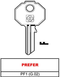 Silca chiave ottone pf1 (g.vac 0) prefer (20 pezzi) - Silca