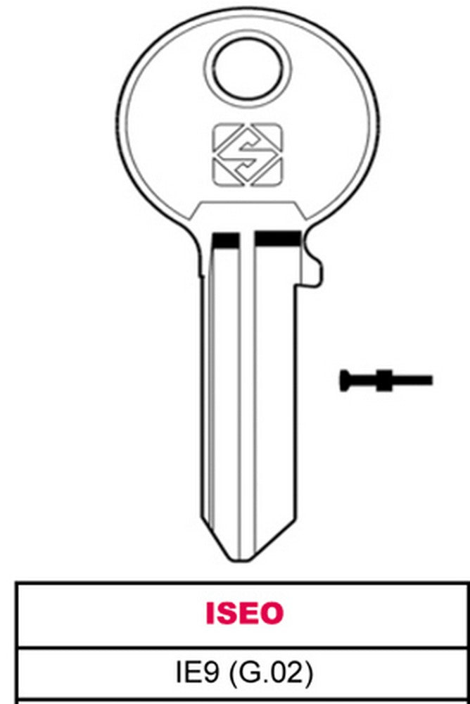 chiave ottone ie9 (g.vac 0) iseo cod:ferx.vit15579
