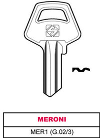 chiave ottone mer1 (g.vac 3) meroni cod:ferx.vit30348