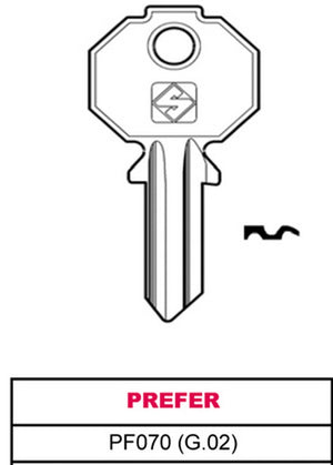 chiave ottone pf070 (g.vac 0) prefer cod:ferx.vit30352
