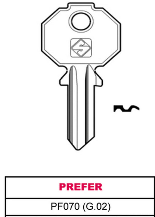 chiave ottone pf070 (g.vac 0) prefer cod:ferx.vit30352