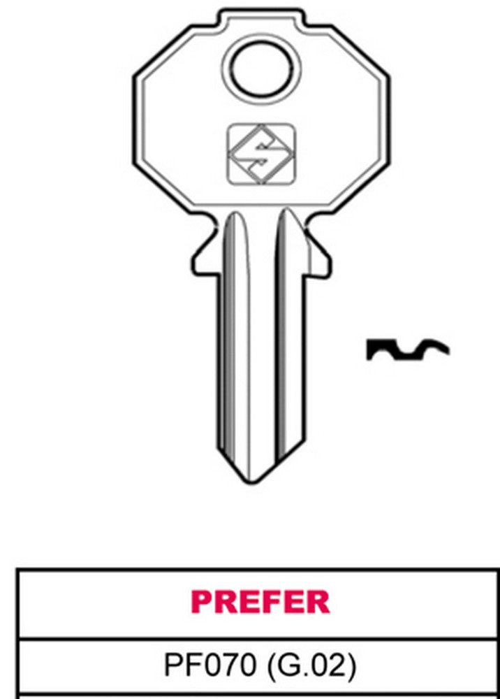chiave ottone pf070 (g.vac 0) prefer cod:ferx.vit30352