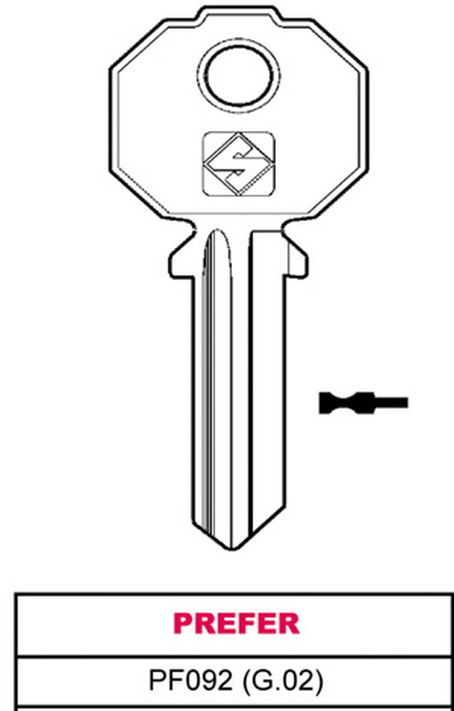 chiave ottone pf092 (g.vac 0) prefer cod:ferx.vit11684