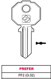 chiave ottone pf2 (g.vac 0) prefer cod:ferx.vit11698