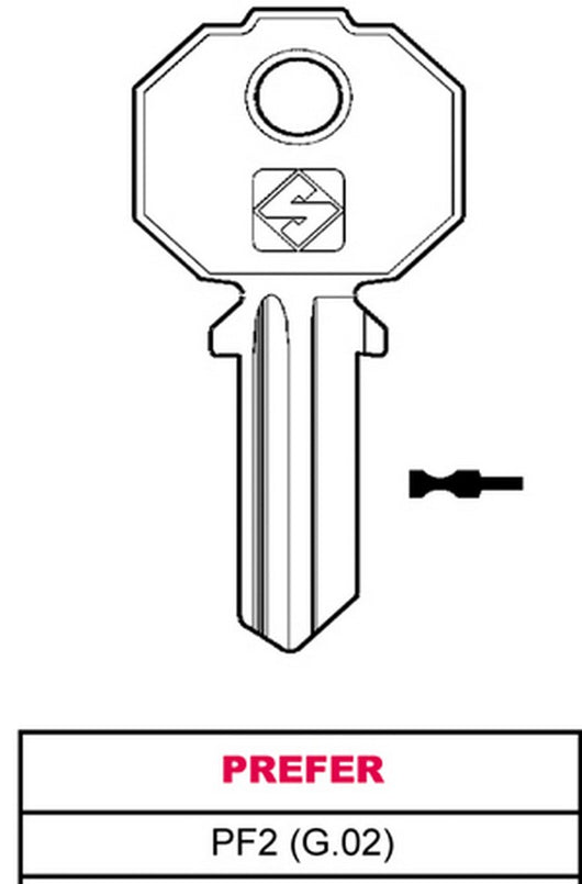 chiave ottone pf2 (g.vac 0) prefer cod:ferx.vit11698