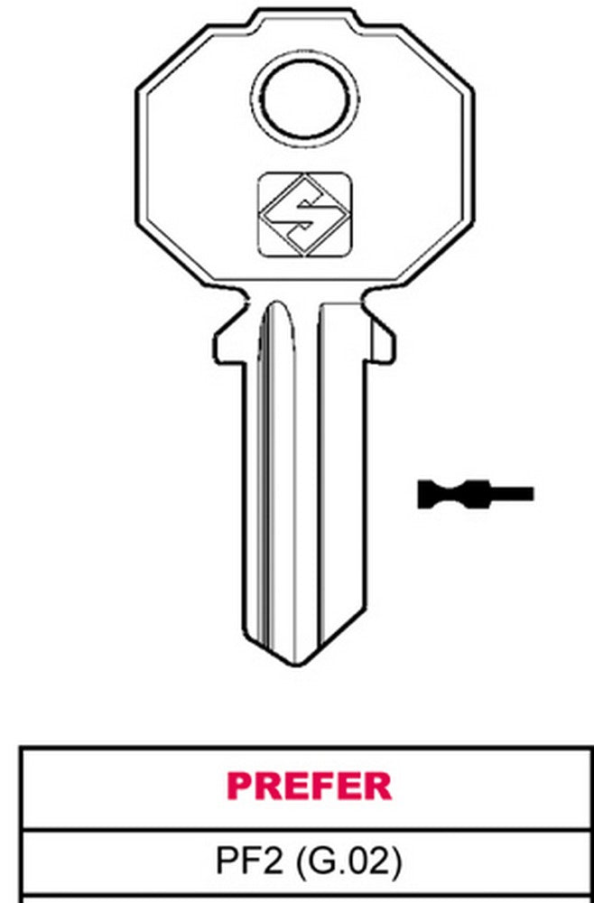 chiave ottone pf2 (g.vac 0) prefer cod:ferx.vit11698