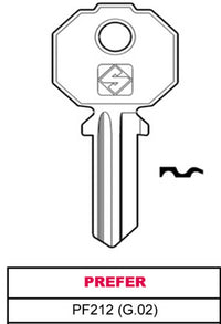 chiave ottone pf212 (g.vac 0) prefer cod:ferx.vit30355