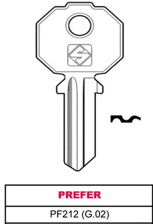 chiave ottone pf212 (g.vac 0) prefer cod:ferx.vit30355