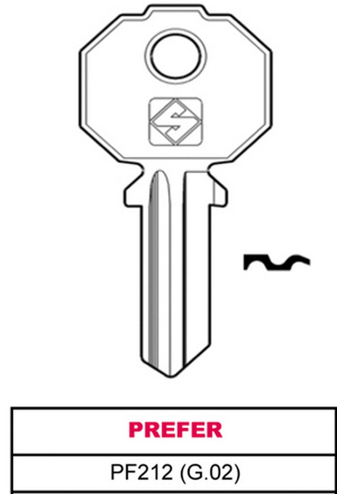 chiave ottone pf212 (g.vac 0) prefer cod:ferx.vit30355