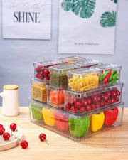 Set di Gestione 10 Scatole Trasparenti per Frigorifero con Coperchi - Piccole Scatole per Oprire Frigoriferi, Cucine, Armadi, Camere da Letto, Scrivanie, Banconi per Oprire - Materiale BPA Vrij