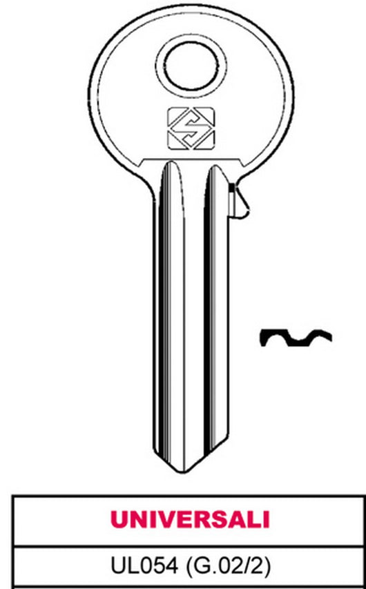 chiave ottone ul054 (g.vac 2) universale cod:ferx.vit11747
