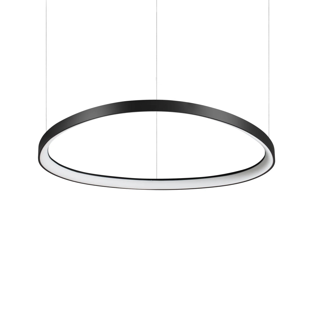 Lampada A Sospensione Gemini LED 56W Luce Naturale Nera Altezza Regolabile Ideal Lux