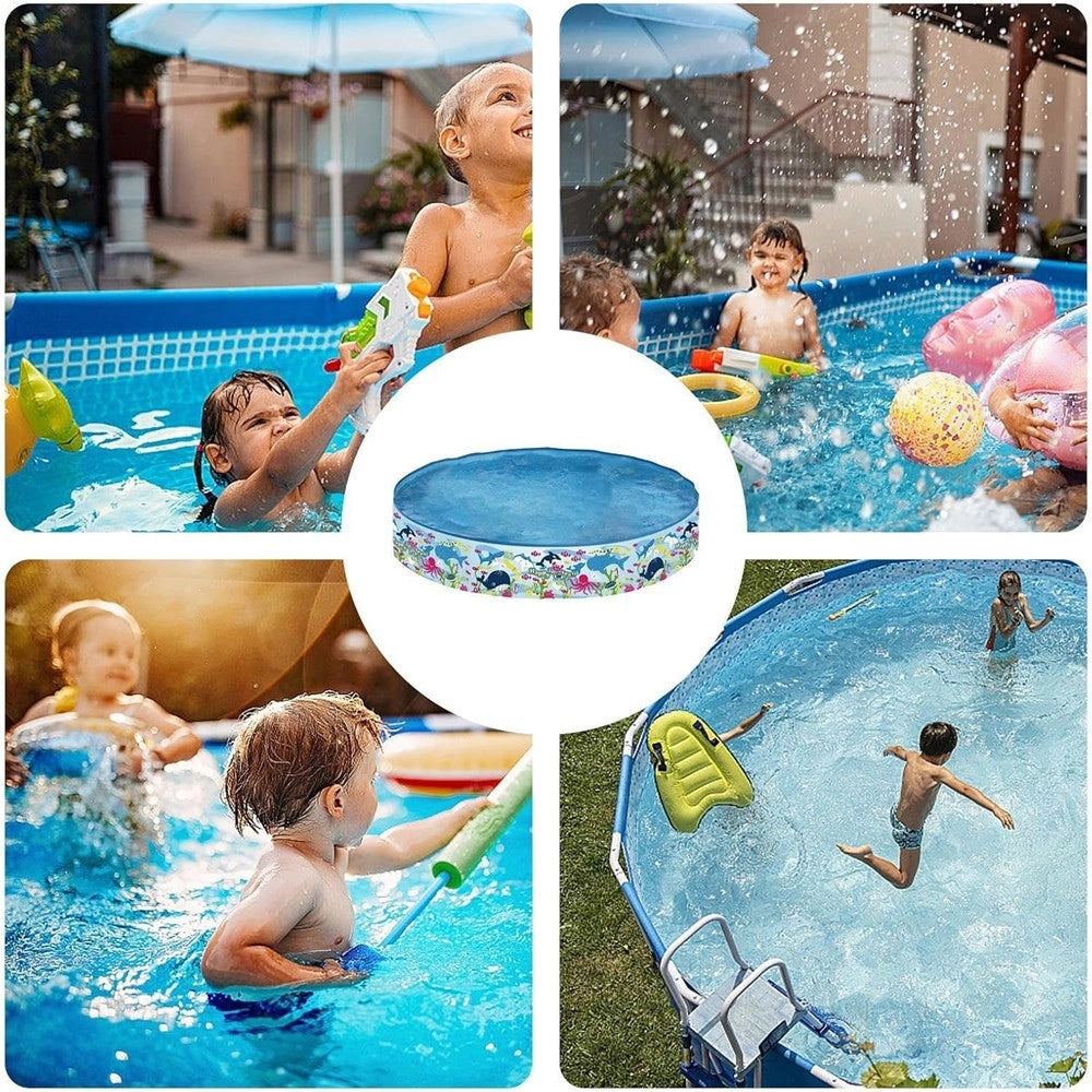 Trade Shop - Piscina Rotonda 150x25 Cm Motivo Fondo Del Mare Per Bambini Giardino Estate 016093 -