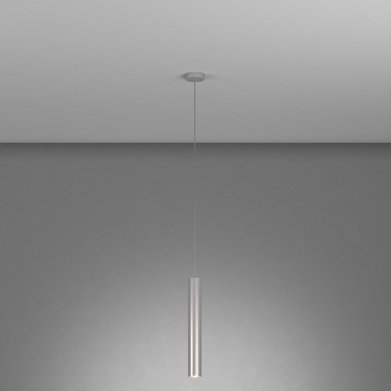 Lampadario Industrial-Minimal Xeana Metallo Grigio 1 Luce Gu10