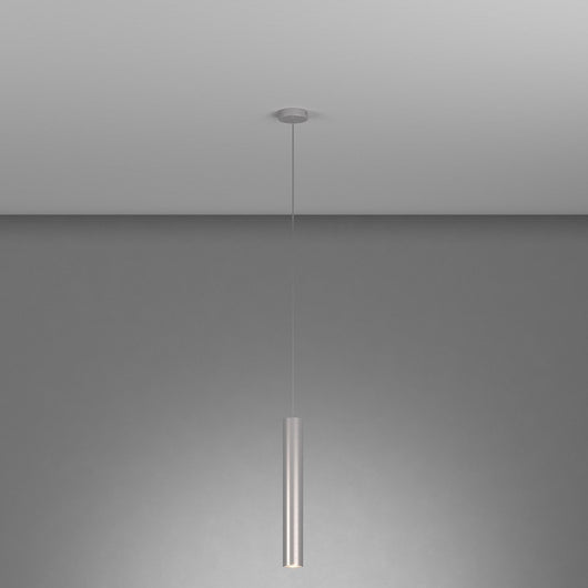 Lampadario Industrial-Minimal Xeana Metallo Grigio 1 Luce Gu10