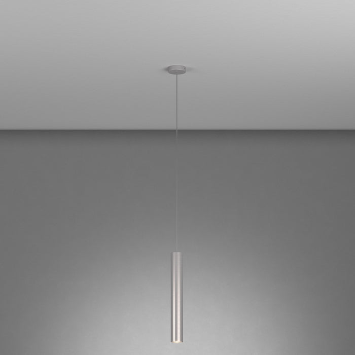 Lampadario Industrial-Minimal Xeana Metallo Grigio 1 Luce Gu10