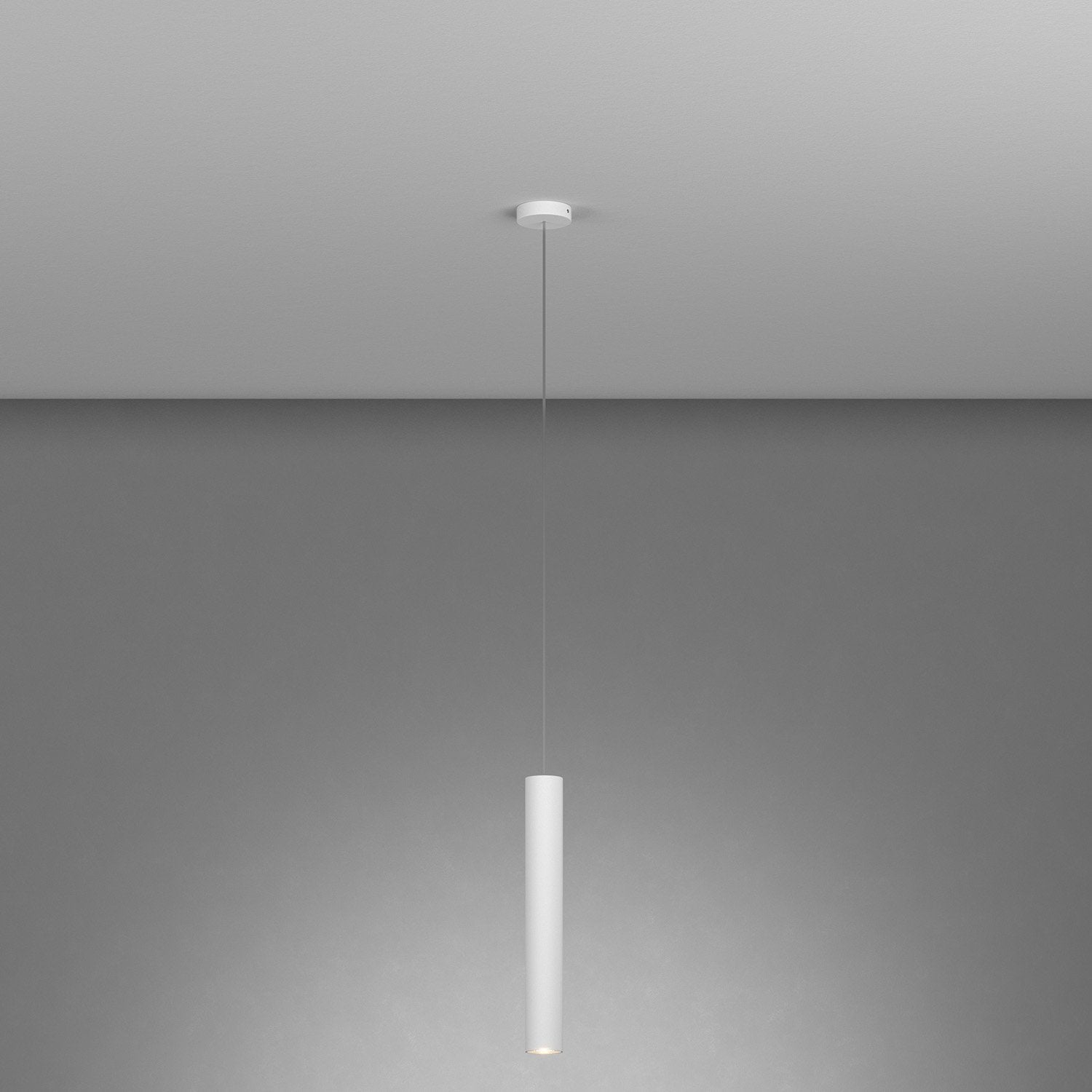 Lampadario Industrial-Minimal Xeana Metallo Bianco 1 Luce Gu10
