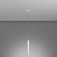 Lampadario Industrial-Minimal Xeana Metallo Bianco 1 Luce Gu10