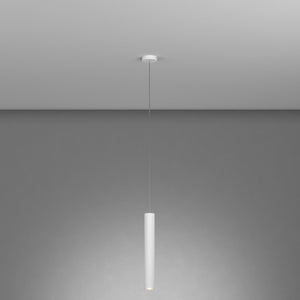 Lampadario Industrial-Minimal Xeana Metallo Bianco 1 Luce Gu10