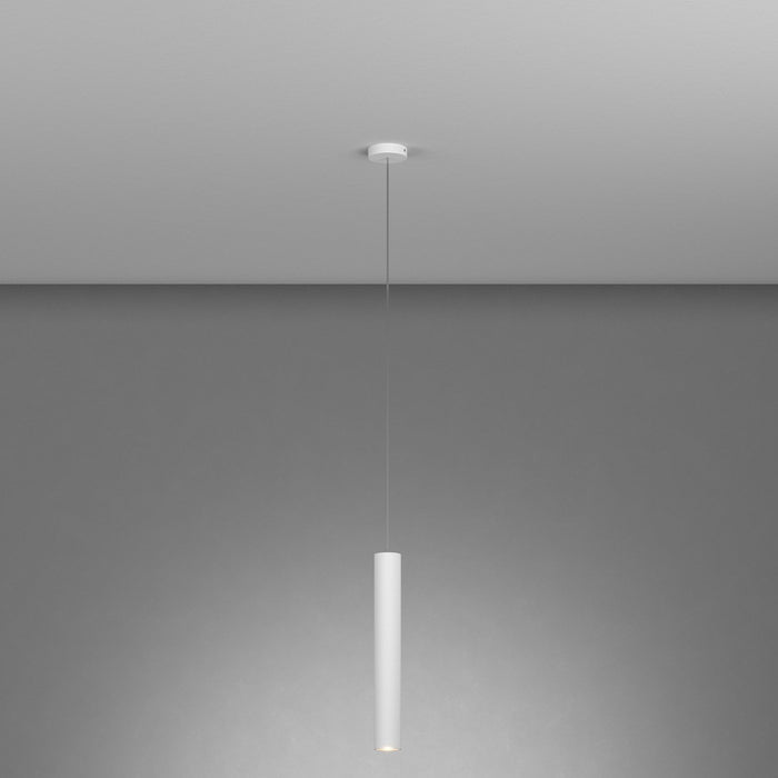 Lampadario Industrial-Minimal Xeana Metallo Bianco 1 Luce Gu10
